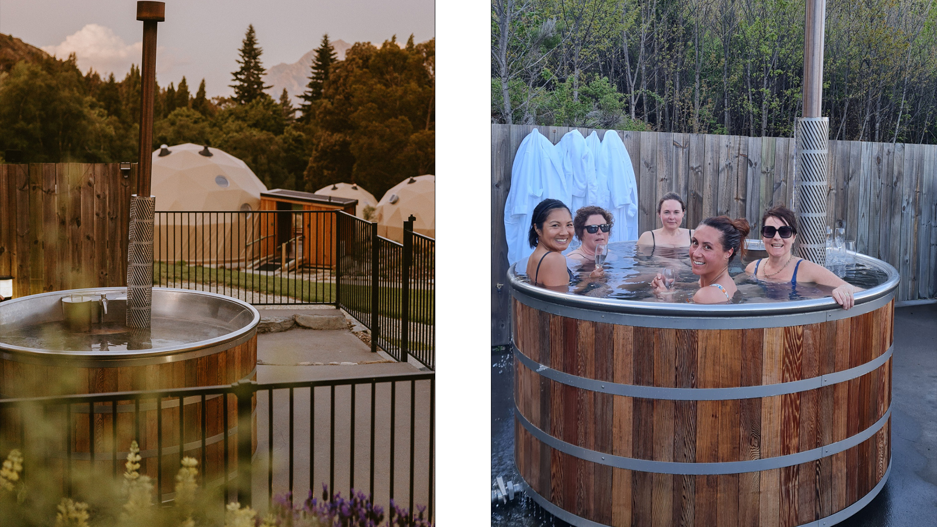 Spa pool at Cross Hill Domes