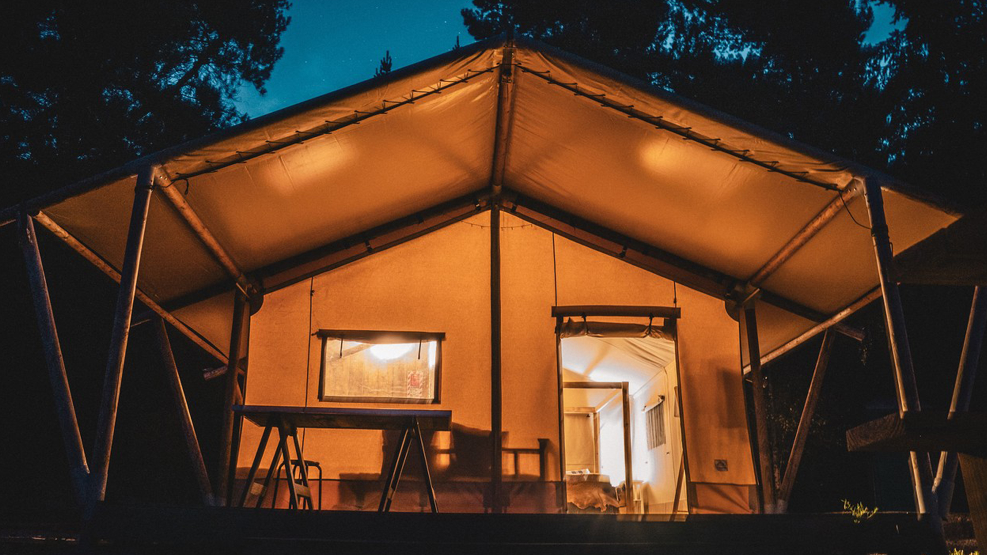 Safari Tent at night